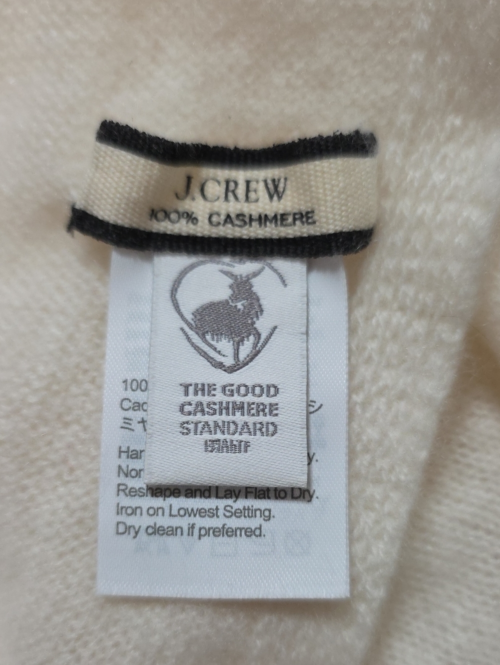 J. Crew Oversized Cashmere Wrap in Ivory OS - Picture 3 of 3